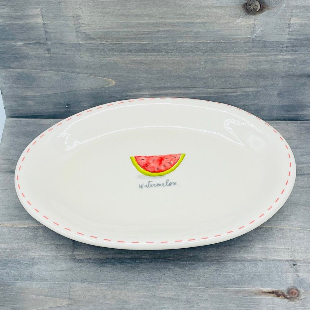 Rae Dunn Artisan Collection WATERMELON Oval Plate by Magenta